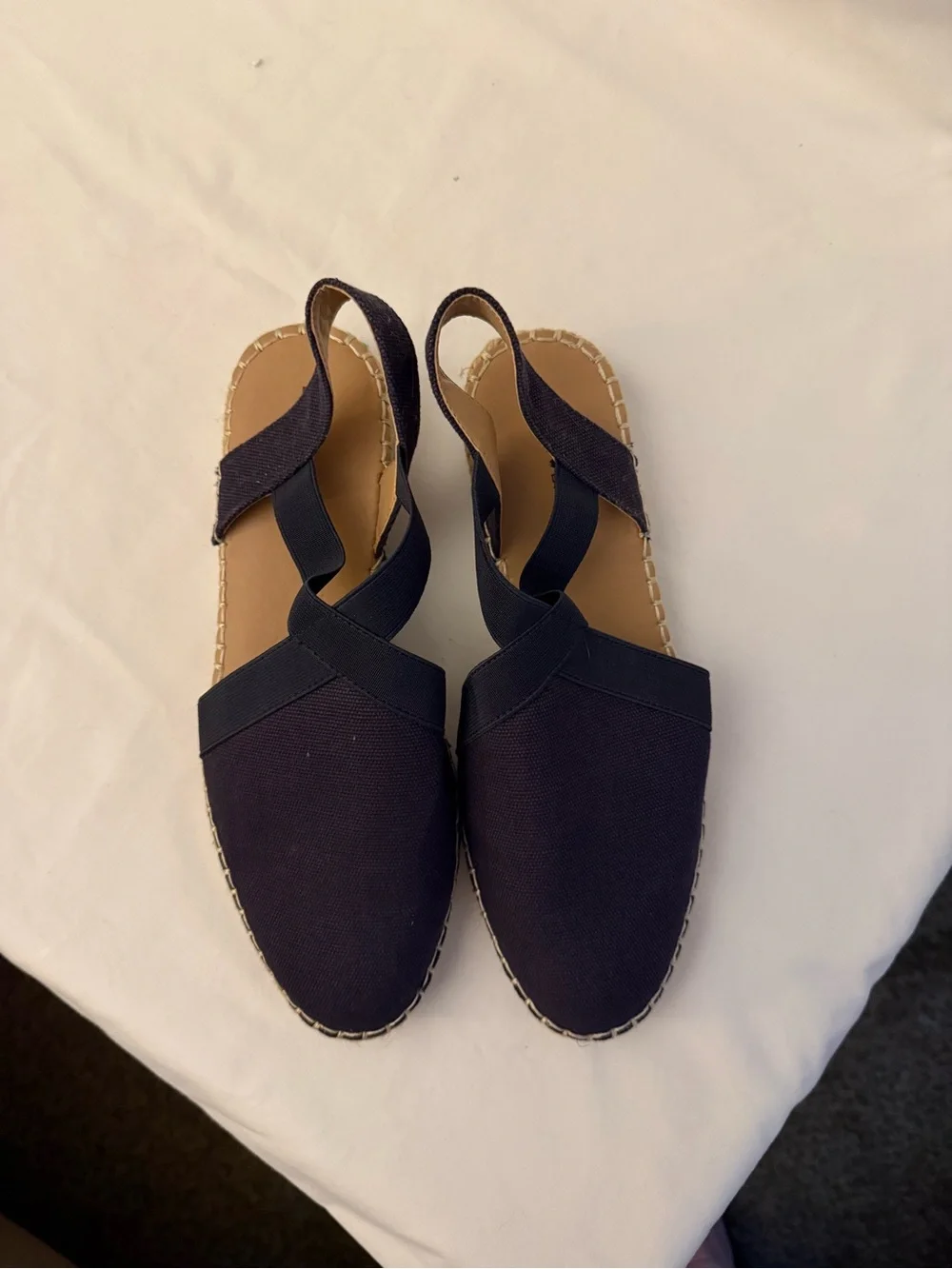 Navy Lucky brand espadrilles, size 9